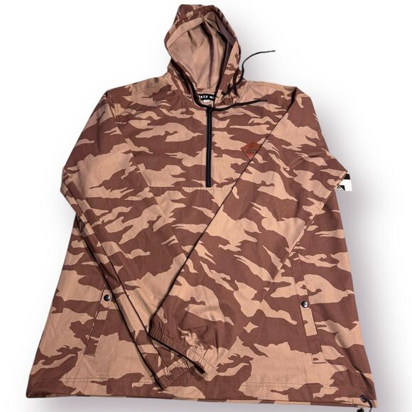 Reef Tango Anorak Lightweight Windbreaker Brown Camouflage Size Medium Gorpcore - Picture 2 of 7